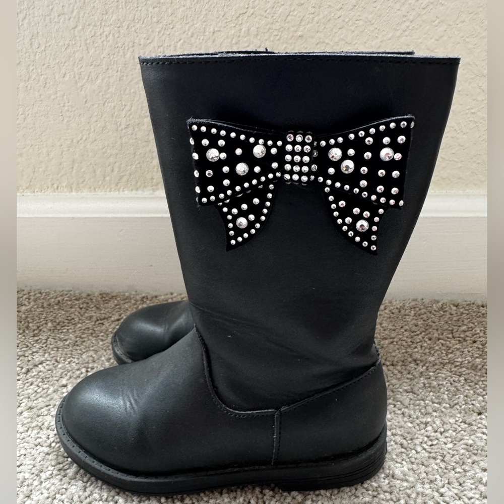 Jessica Simpson Toddler Girls Evie Ribbon Tall Boots. Size 9. Good condition.
